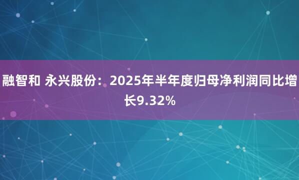 融智和 永兴股份：2025年半年度归母净利润同比增长9.32%